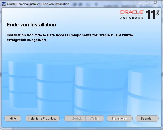 Die Installation ist beendet Die Installation ist beendet